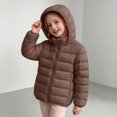 thumbnail image 5 of JZEJING Padded Jackets for Girls Solid Color Long Sleeve Puffer Coat Winter Zip up Hooded Thermal Quilted Outerwear with Pocket Girls Clothes Size 6, 5 of 7