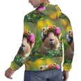 thumbnail image 6 of Sikiie Flower Crown Guinea Pig Men's Hoodie, Essentials Hoodie, Sweatshirt, Pullover Hooded Sweatshirt for Men-3X-Large, 6 of 7