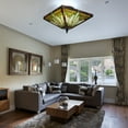 thumbnail image 4 of Tiffany Style Chandelier Stained Glass Vintage Ceiling Light Lamp 2 Light Fixture for Bedrooms, Study, 4 of 18