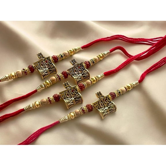 Spiritual Mahadev Rakhi for Brother – Premium Festival Rakhi Thread with Rudraksha Beads