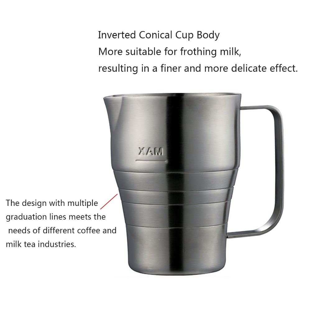 Professional 900ml Stainless Steel Milk Frothing Pitcher Ergonomic Handle For Coffee Latte Art Frothing Cup with Scale