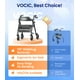 thumbnail image 5 of Andadores para personas mayores, andador Z21 con asiento que soporta 169 kg, ruedas grandes de 20 cm para todo terreno, asiento ergonómico en arco y respaldo ultraligero de 15 cm, andador plegable, do, 5 of 5