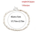 thumbnail image 2 of Collar ajustable de concha de almeja blanca oso de fresa chips de puka 45 cm + 5 cm, 2 of 4