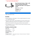 thumbnail image 2 of Rear Park Assist Camera - Black - with Harness Connector and Bracket - Compatible with 2008 - 2014 Toyota FJ Cruiser 2009 2010 2011 2012 2013, 2 of 2