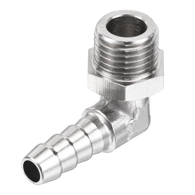 Conector de Manguera de Cobre Uxcell Codo Barbilla Rosca Macho 6mm x M12x1.25