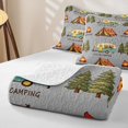 thumbnail image 4 of Manfei Travel Trailer Quilt King,Cute Camping Print King Coverlet Set,Gray,3-Piece, 4 of 7