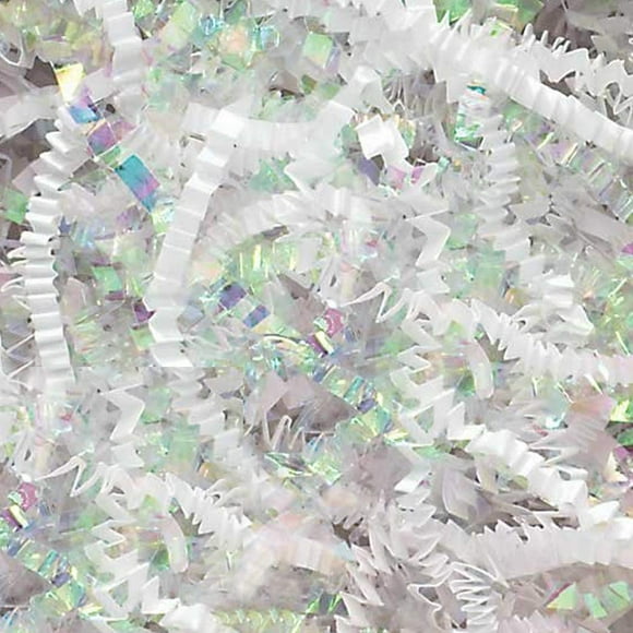 COTU 1 LB Premium Diamant Blanc Iridescent Mélange Fantaisie Remplissage de Papier (16 oz)