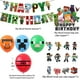 thumbnail image 3 of Juego de suministros para fiestas temáticas de Minecraft, globos, pancartas, adornos para tartas, juego de decoraciones, 3 of 3