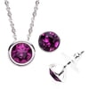 Swarovski Crystal Silver-Plated Necklace and Earring Set, Available in 12 Birthstones