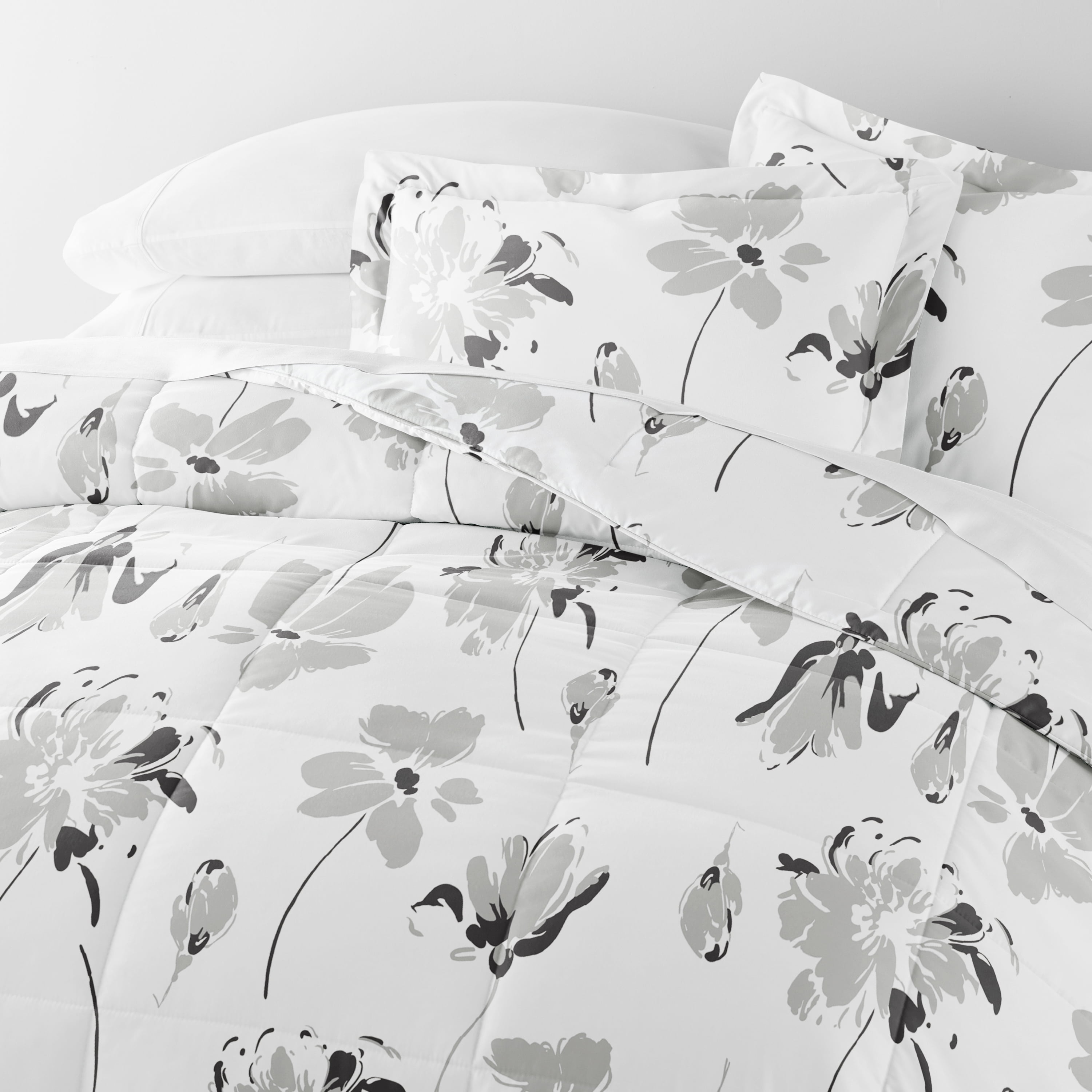 All Season Ultra Soft Comforter Set Down-Alternative Bedding in Magnolia Floral for King/Cal King by Comfort Canopy