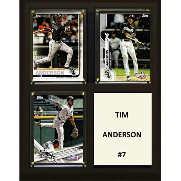 C&I Collectables 810TANDERSON 8 x 10 in. MLB Tim Anderson Chicago White Sox Three Card Plaque