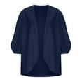 thumbnail image 4 of Jxximdong Cardigans for Women, Chiffon Kimono Cardigan 3/4 Sleeve Chiffon Open Front Lightweight Summer Blouse Tops Beach Cover Up, Women's Bolero Shrugs Blue, 4 of 5