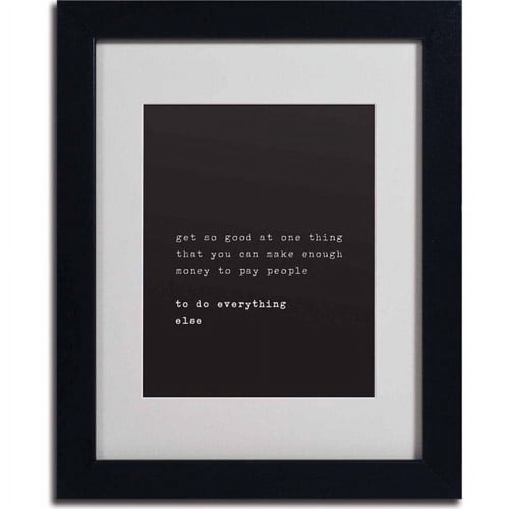 Trademark Fine Art "What's a Motto" Canvas Art by Megan Romo, Black Frame