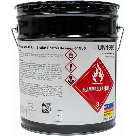 Denco Brake and Parts Cleaner, Non-Chlorinated, Low Odor, Quick Evaporation, Removes Oil and Grease Quickly, 5-Gallon Pail