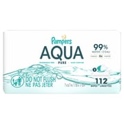 Pampers Aqua Pure Baby Wipes Unscented, 2-Pack, 112 Total Wipes (Select for More Options)