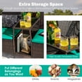 thumbnail image 5 of Costway Patio Rattan Wicker Conversation Set Sofa Cushioned Loveseat Glass Table Turquoise, 5 of 9