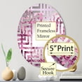 thumbnail image 3 of Designart "Whimsical Pink Waters on the World Map" World Map Maze Round Wall Mirror - Map Oval Printed Decorative Mirror - Multiple Color Options, 3 of 5