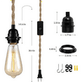 thumbnail image 3 of 3X Pendant Light Cord,Hanging Light Kit with Switch Plug In,15FT Rope Hang Lamp,US Plug, 3 of 5