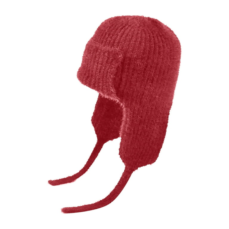 Generic Women Winter String Ear Flap Hat Fitted Slouchy Beanie - Main Image