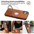 thumbnail image 4 of ELEHOLD Case for iPhone 16, Shockproof Magnetic Leather Phone Case with Invisible Stand for Men Women,Brown, 4 of 9