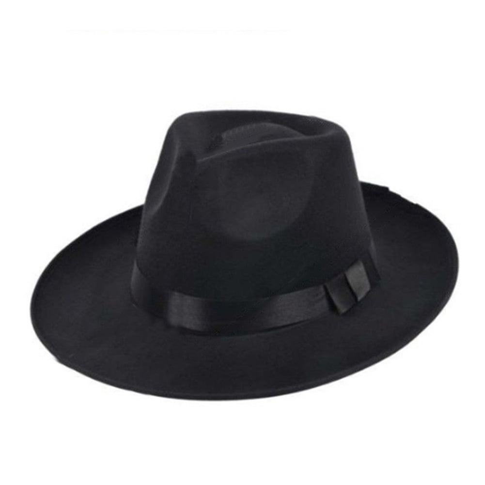 HEVIRGO Sun Visor Men Women Hard Felt Wide Brim Fedora Panama Hat Autumn Vintage Cap