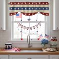 thumbnail image 3 of Independence Day Tie Up Valances Curtain, Adjustable Kitchen Stars and Stripe Red Blue USA Flag Valances for Windows Decor, Rod Pocket Short Curtains Set for Bedroom/Bathroom, 54"x18", 3 of 9