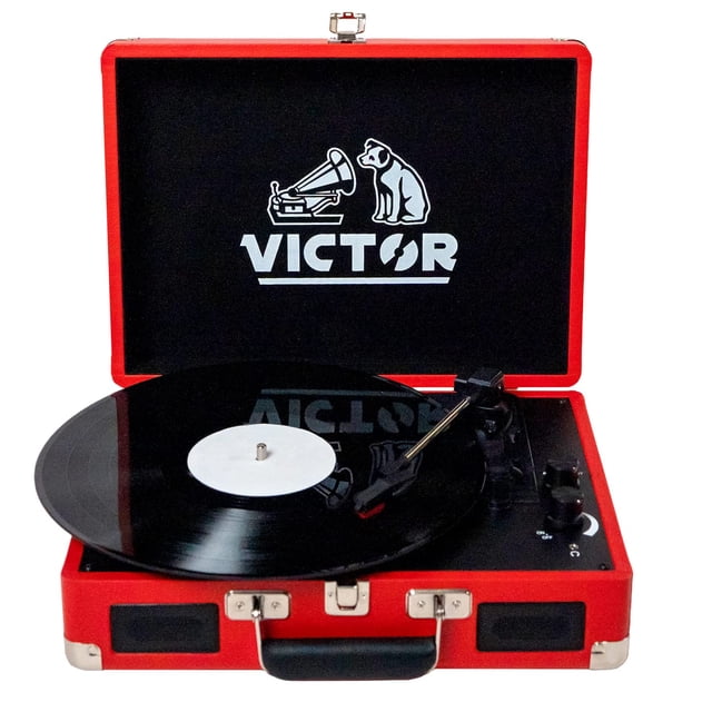 Tocadiscos portátil con tocadiscos VICTOR Metro Red