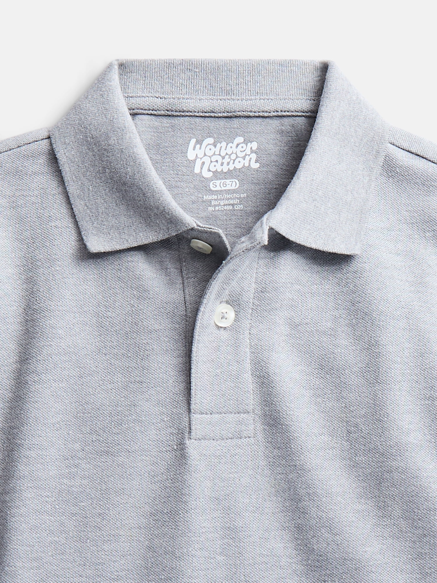 Wonder Nation Boys School Uniform Short Sleeve Pique Polo Shirt, 2-Pack, Size 4-18 & Husky