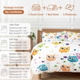 thumbnail image 6 of Cartoon Owl Bedding Duvet Cover Set Twin Size 4 Pieces Cute Animal Modern Art Soft Twill Plush Quilt Cover, Include 1 Duvet Cover 1 Flat Sheet And 2 Pillow, 6 of 7