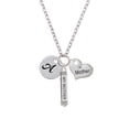 thumbnail image 2 of Delight Jewelry Silvertone Large Script Letter - A - 3/4'' Disc - Always My Mother Bar Zoe Necklace, 2 of 4