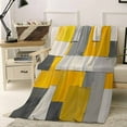 thumbnail image 4 of Fleece Blanket Watercolor Yellow Grey White Block Blankets, Soft Cozy Warm Flannel Throw Blanket, Abstract Modern Art Blanket for Bed Couch Sofa,30x40In, 4 of 9