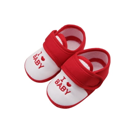 

Colisha Infant Cotton Shoes Magic Tape Flats Soft Sole Crib Shoe House Warm Firstv Walkers Floral Sneakers Red 3C