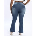 thumbnail image 2 of Gocolloa Plus Size Jeans Bootcut Stretchy for Women High Waisted Modern Curvy Flare Trouser Jean Royal Blue 20W, 2 of 6