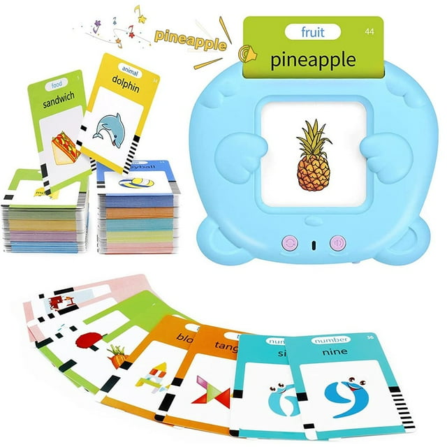 Talking Flash Cards Learning Toys with 255Pcs Cards Educational Words Learning Toys Flashcard Machine Words Card Reader Speech Therapy Educational Toy for Toddlers 2-6 Years Old