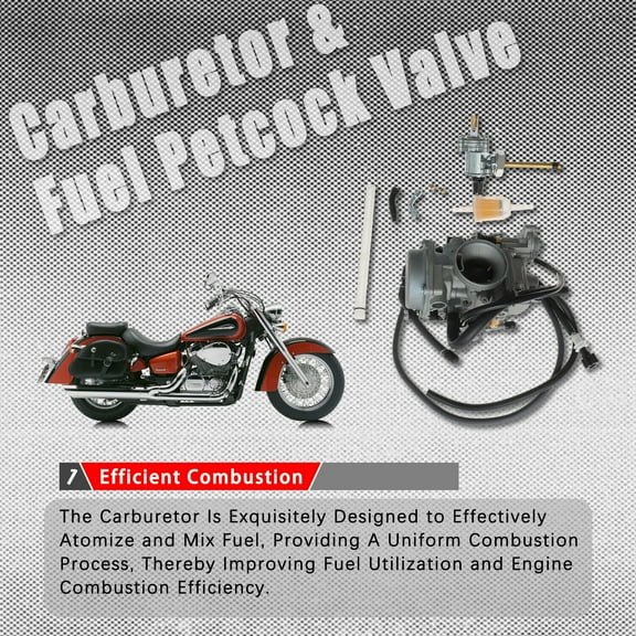 Carburetor & Fuel Regulating Valve Fit for 2005-2009 Honda Shadow Spirit 750