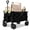 Black + Aluminium Alloy + Steel, variant on 450LB 400L Folding Utility Wagon, Heavy-Duty Collapsible Cart with 6.5" All-Terrain Wheels, Adjustable Handle & 600D Oxford Fabric for Camping Gardening Sports, Black