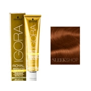 6-70 Dark Blonde Copper Natural , Schwarzkopf Professional Igora Royal Absolutes Hair Color (2.1 oz) hair beauty, Pack of 1 w/ Sleekshop Pink Comb