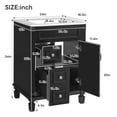 thumbnail image 2 of Harper & Bright Designs 24" Small Bathroom Vanity with Sink, Modern Bathroom Cabinet Freestanding with Drawers, Bathroom Storage Cabinet with Adjustable Shelffor Small Space, Black, 2 of 14