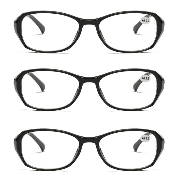 3 Pairs Womens Ladies Blue Light Blocking Reading Glasses Readers for Reading Paper work  0.75