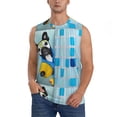 thumbnail image 2 of Lsque French Bulldog Dog in a Bathtub Print Men's Cotton Blend Sleeveless Muscle Shirts (S-3XL)- Moisture Wicking, Odor Protection, UPF 30+,3X-Large, 2 of 8