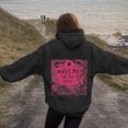 thumbnail image 6 of gibobby Women Solid Basic Fleece Letter Loose Hoodie Sweatshirt Long Sleeve Kangaroo Pocket Drop Shoulder Pullovers Top,2XL, 6 of 6