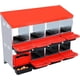 thumbnail image 1 of 8-hole red metal chicken nesting box-8 compartments egg laying box con roll-up design lid, 1 of 5