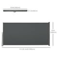 thumbnail image 3 of Outsunny 118" x 63" Retractable Side Awning Folding Privacy Screen Grey, 3 of 10