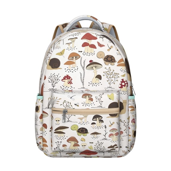 Comfortable Mushroom Design Backpack for School, Big Capacity Bookbag for College Students Laptop and Textbooks, Great Gift for Campus Life and Daily Errands