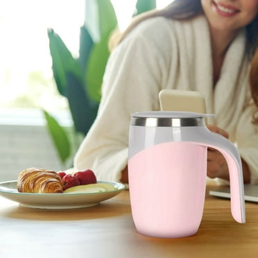 Opehuo Pink Self Stirring Coffee Mug,Automatic Magnetic Stirring Coffee Mug,Battery Model Electric Mixing Cup For Office/Coffee/Tea/Hot Chocolate/Milk,Valentine's Day Cup Gift for Girfriends