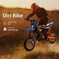 thumbnail image 5 of 24V Electric Off-Road Motorcycle,250W Motor 13.6MPH Fast Speed Motocross,Leather Seat Dirt Bike,Twist Grip Throttle,Metal Suspension,Air-Filled Tires,for Kids Teens Age 13+ (Blue), 5 of 6