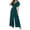 Green, variant on Women's V-neck Waist Cinched Fashionable Jumpsuit Wide Leg Pants