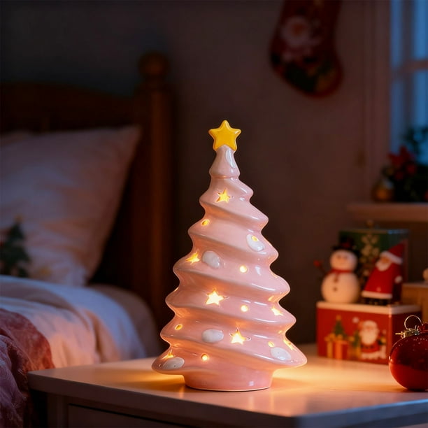 Árbol de Navidad de Cerámica, Adornos de Escritorio para El Hogar, Regalos de Navidad, Accesorios para Diseño de Escenas Pequeñas.