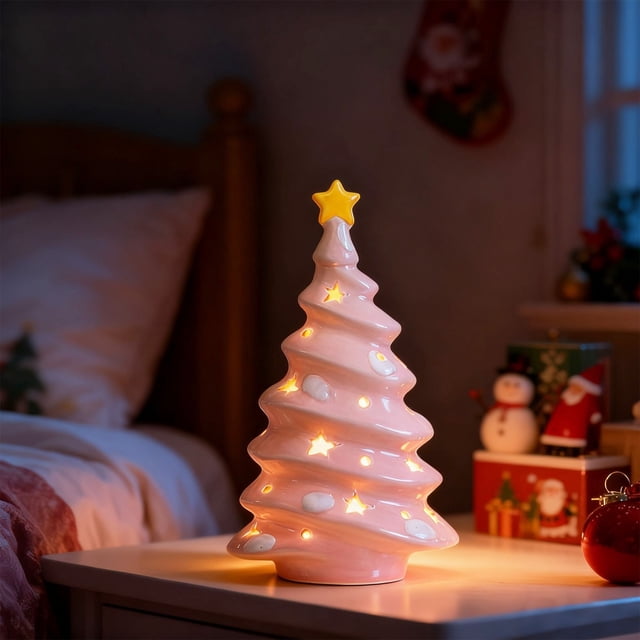 Amzcrzy Ceramic Decorations Christmas Decorations Ceramic Christmas Tree Desktop Household Ornaments Christmas Gifts Small Scene Layout Props Halloween Decorations Fall Decor Home Decor