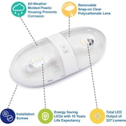 Lumitronics 12V Double LED Ceiling Dome Light RV Interior Lights with On/Off Switch